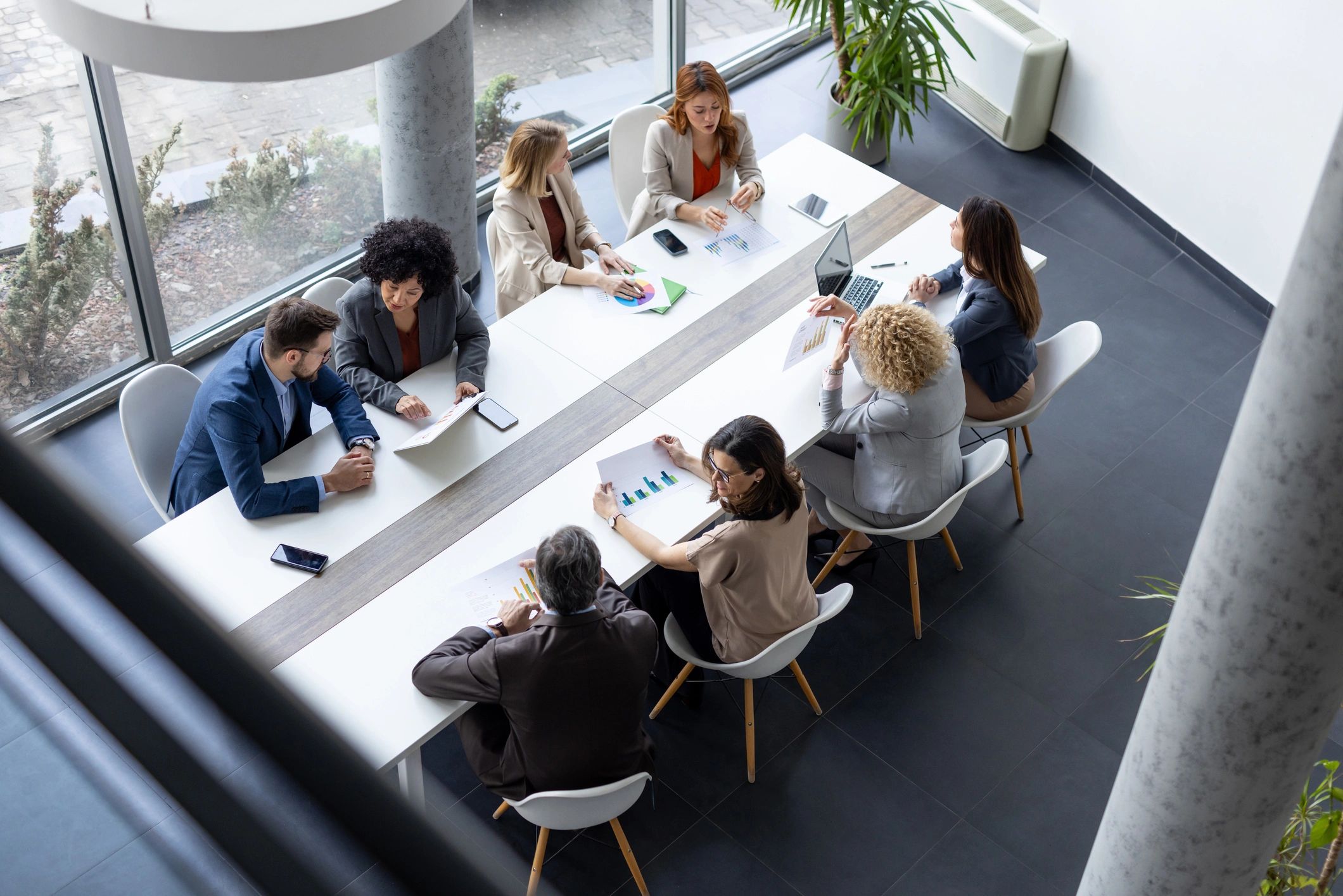 Professionals meeting in a modern office